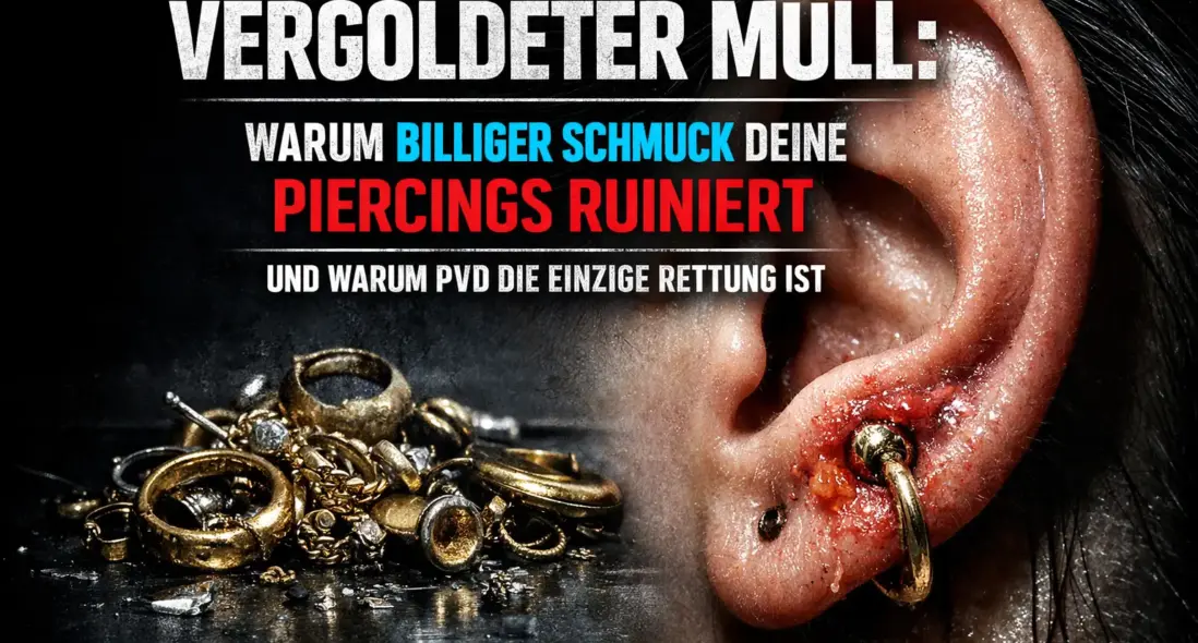 Vergoldeter Müll: Warum billiger Schmuck deine Piercings ruiniert (und warum PVD die einzige Rettung ist)