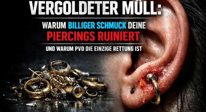 Vergoldeter Müll: Warum billiger Schmuck deine Piercings ruiniert (und warum PVD die einzige Rettung ist)
